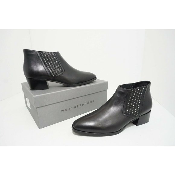 Aquatalia Fiore Waterproof Western Studded Chelsea Bootie Black Leather US 10 M - Picture 2 of 11